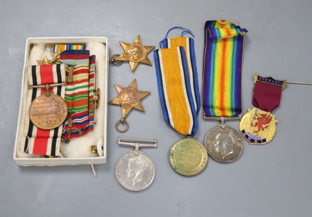 A group of WWI and WWII medals mentioned in dispatches